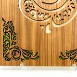 Ganeshji / Ganpati Cutout Frame with Green Leaf Pattern Corners