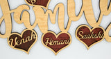 Our Family - Personalized with Names in Hearts